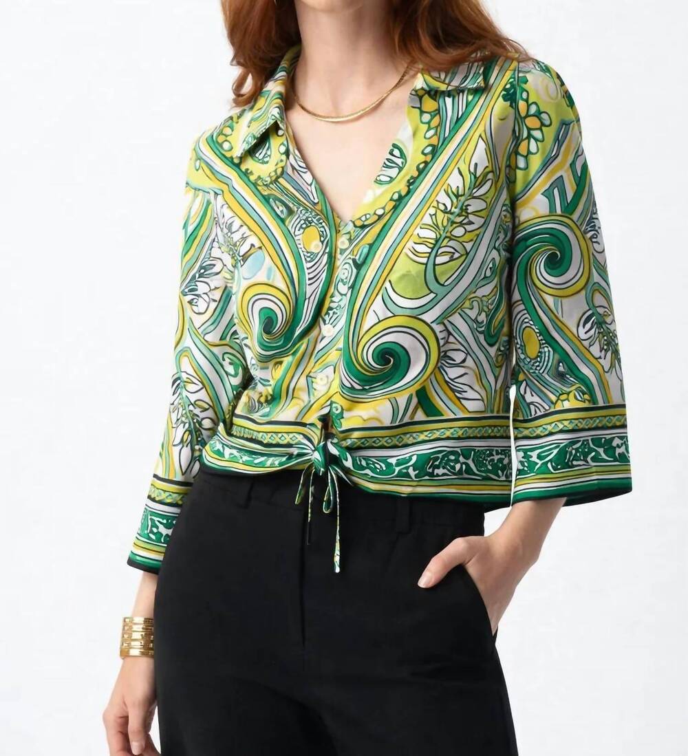 NEW JOSEPH RIBKOFF paisley blouse in green
